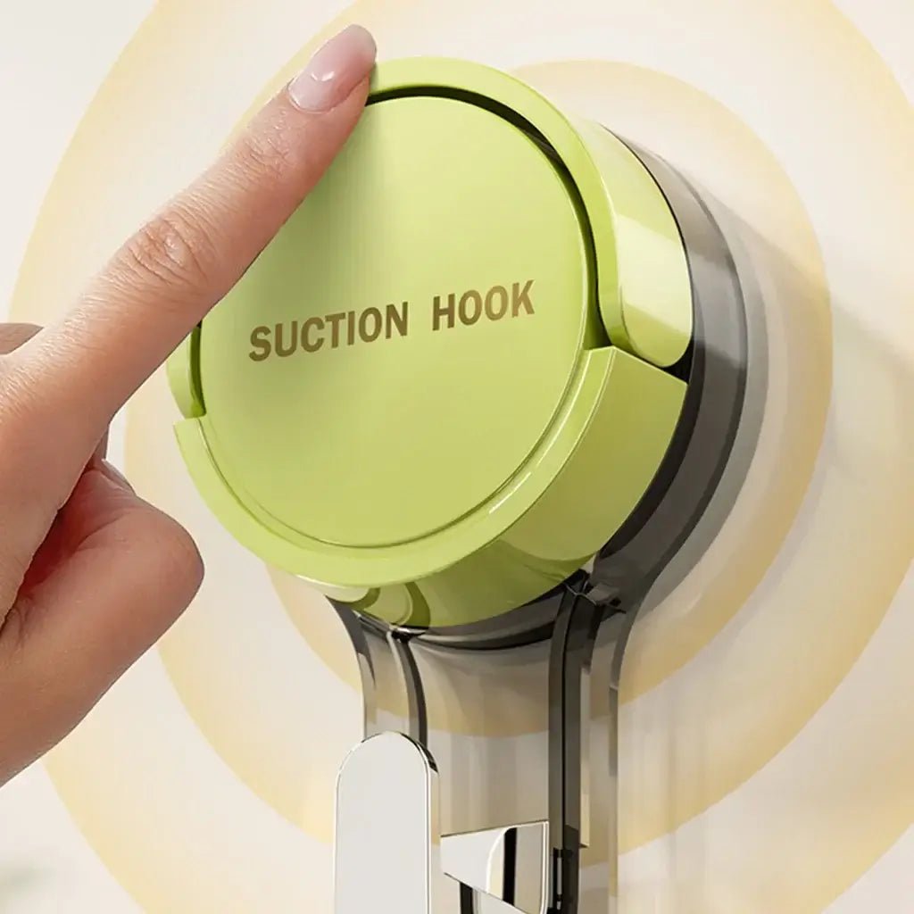 Reusable waterproof suction wall hooks by ja1a2e-ff, heavy duty design, displayed on a smooth surface.