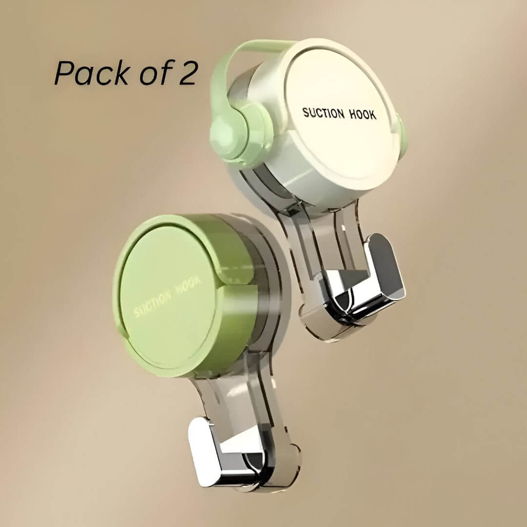 Two heavy-duty reusable waterproof suction wall hooks from ja1a2e-ff, designed for easy no-drill installation.
